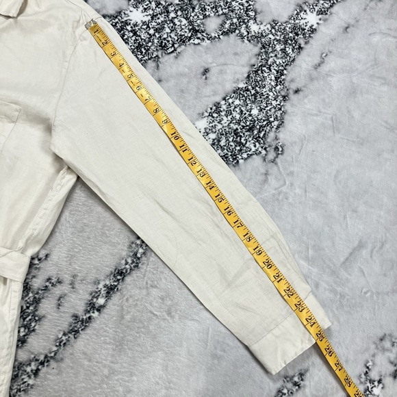 Quince Linen Shirt Dress Womens XL Button Front Tie Waist Long Sleeve NWT - Picture 6 of 14